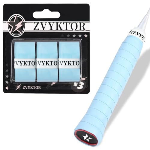 Tennis Racket Grip Tape, Ultra Thin Tacky Tennis Overgrip for Sweat Absorption & Control – Durable Anti-Slip Replacement Grip for Tennis, Badminton & Pickleball (3 Pack) - color: BLUE