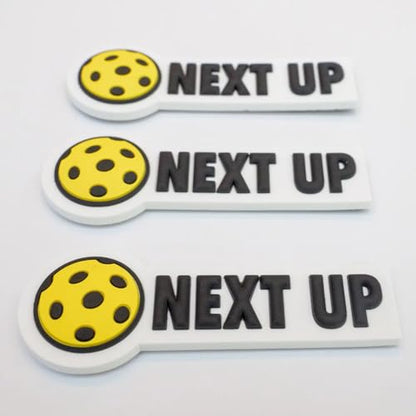 3 Pack | Next-Up Badge Magnet | for Use on Pickleball Paddle Racks | Soft, Lightweight Rubber Feel