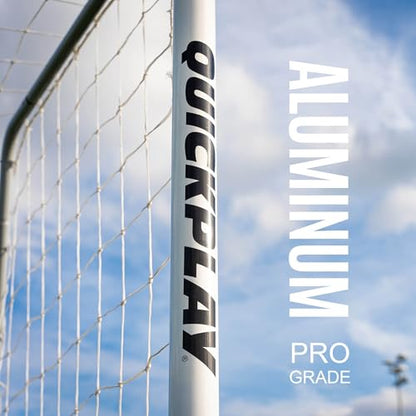 QuickPlay Pro Alu Match60 Portable Aluminum Soccer Goals for Backyard Training - Folding Soccer Goals with 3mm Net for Kids, Teams and Match Play