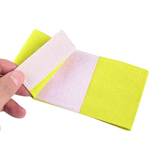 Outdoor Team Sports Yellow Captain Armband, Adjustable Elastic Soccer Player Bands for Adult Youth