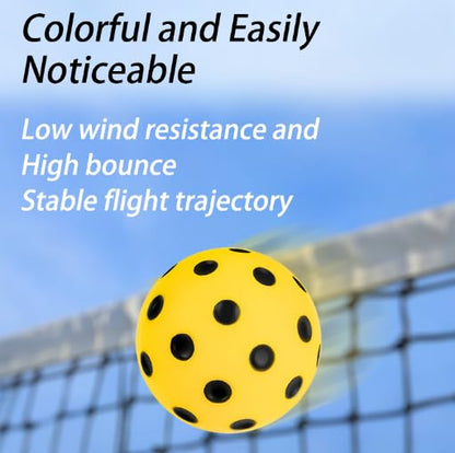 Silent Pickleball Balls for Indoor/Outdoor Practice Quiet Foam Balls 6-Pack with a Mesh Bag