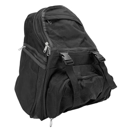 Zunate Large Capacity Sports Backpack, Oxford Cloth Tool Bag with Mesh Pockets for Basketball and Football, Insulated Side Pockets, Red - color: Black