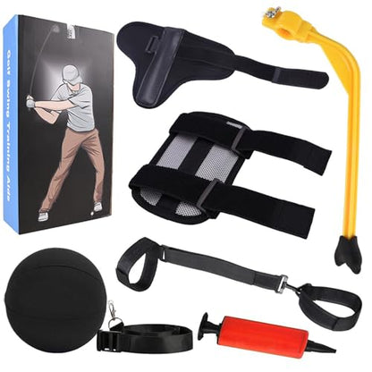 Golf Swing Trainer Training Set for All Levels, Golf Posture Correction Aids to Improve Swing Posture, Tempo and Shot Consistency - style: 6-Piece