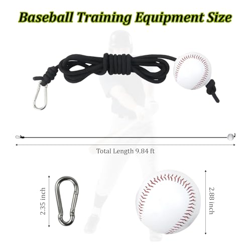 Baseball & Softball Batting Training Equipment, Rope Baseball Swing Practice Equipment, Softball Hitting Training Aids, Solo/Team Batting Practice Trainer Effortlessly Enhance Hitting Accuracy