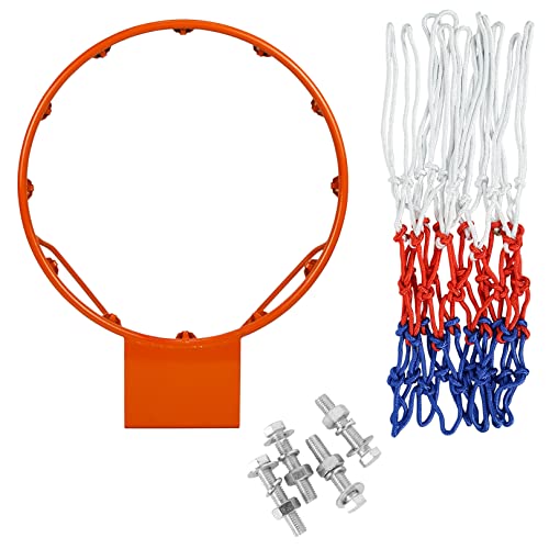 Aoneky Basketball Rim Replacement, Standard 18" Size Basketball Goal Hoop with Net