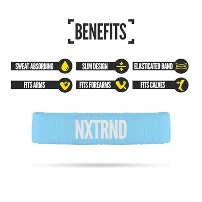 1 Pair Nxtrnd Bicep Bands, Sweat-Absorbent Arm Sweatbands, Football Accessory - color: Columbia Blue