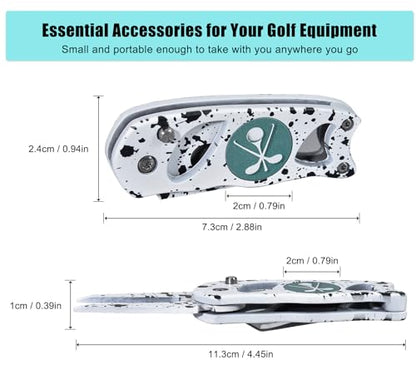 Golf Divot Repair Tool, 3 in 1 Compact Ball Marker Divot Tool, Foldable Golf Divot Tool for Repair & Maintain Green, Golf Essential, Ideal Gift for Golf Enthusiasts