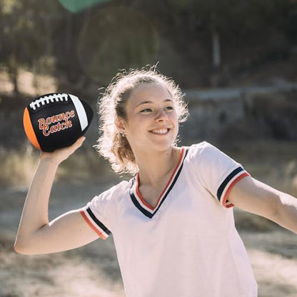 Training Football, Youth Size Fatherless Football PassCatch Solo Enhancing Passing Catching Halfball(with Pump) - style: Brown-7#(Ages 5-14)