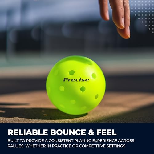 PRECISE Pickleball Balls – Outdoor A 40 Model with 40 Holes – USAPA Approved – Durable Flight Design - color: Green, size: 6 Balls