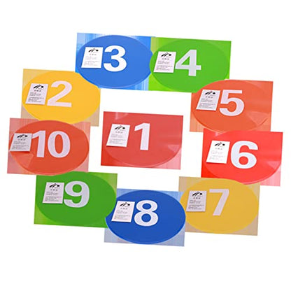 KICHOUSE 10pcs Printed Soccer Training Markers Markers for Football Drills Agility Use Roadblock Plates