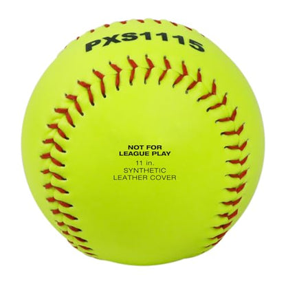 PHINIX Slow-Pitch Softballs Cork Core 11" & 12" Options Great for Practice + Training - size: 11 Inch, style: Bag of 3