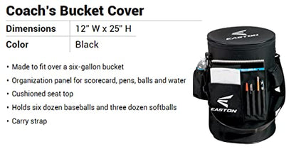 Easton | Coaches Bucket Organizer | Slip Over Cover | Baseball/Softball | 5 Gallon & 6 Gallon Options