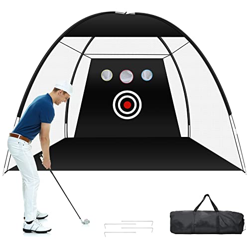 Golf Net, 9x7FT Home Golf Hitting Net for Backyard Driving Chipping Swing Indoor Training Chipping Aid Nets, Gifts for Men Him Dad Golfers