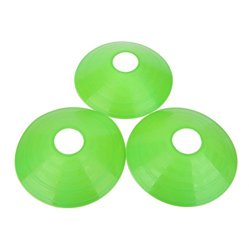 10 Pack Soccer Cones Field Markers Football Training Discs, with Carrying Handle for Speed Agility Training Skateboard Parking Traffic - color: Green
