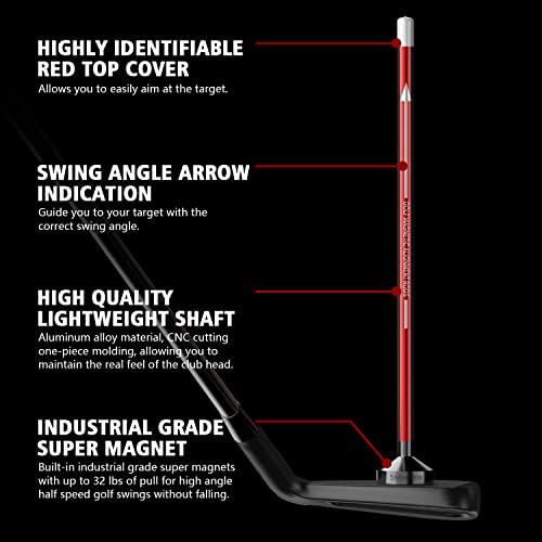 Golf Magnetic Alignment Rods,Golf Club Alignment Sticks,Magnetic Swing Training Aid Accessories Visualize Calibrate Golf Shots,hit the Target with the Right Golf Swing,Golf Gift