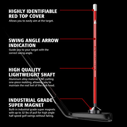 Golf Magnetic Alignment Rods,Golf Club Alignment Sticks,Magnetic Swing Training Aid Accessories Visualize Calibrate Golf Shots,hit the Target with the Right Golf Swing,Golf Gift