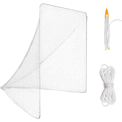 3.5/4/5/6mm 6x6x7’ Lacrosse Net Replacement with 1x Random Color Install Aid,2X49'Lacing Ropes of Lacrosse Goal Net Lacrosse Net for Lacrosse Training, Competition of Grass, Playground