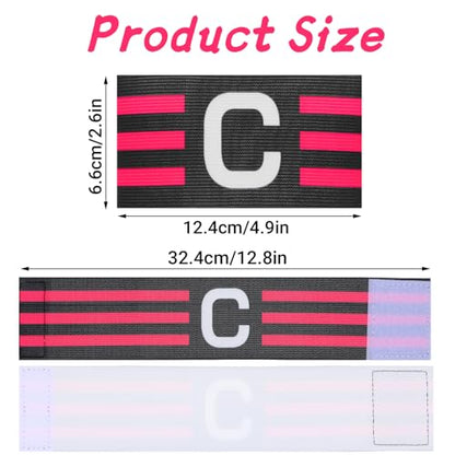 Yuanchu 4 Pack Soccer Captain Armband, Classic Sports Arm Band Unisex Captains Bands Elastic Adjustable