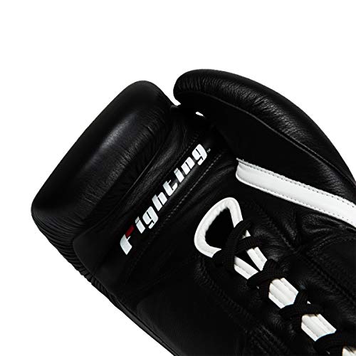 Fury Professional Lace Training Gloves - Lace Up Sparring Gloves for Boxing, Bag, and General Training - color: Black, size: 12 oz