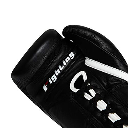 Fury Professional Lace Training Gloves - Lace Up Sparring Gloves for Boxing, Bag, and General Training - color: Black, size: 18 oz