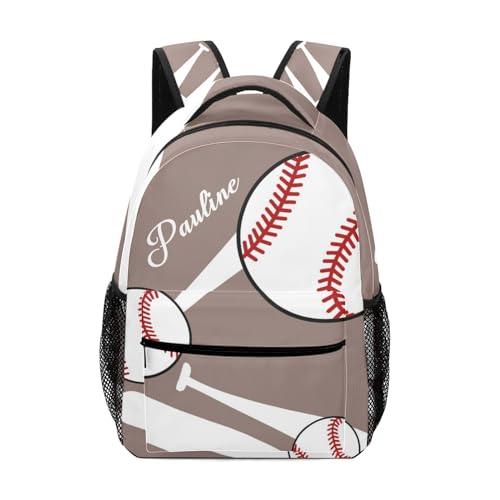 Baseball Sport Brown Personalized School Backpack for Teen Kid-Boy/Girl Primary Daypack Travel Bookbag - color: Option 21
