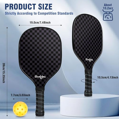 Pickleball Paddles Set of 2 or 4 with pickleballs and Bag |Rackets are Made to USAPA Standards |Carbon Fiber/3K Fibreglass/Wood| Pickleball Racket Set for Men, Women, Children.