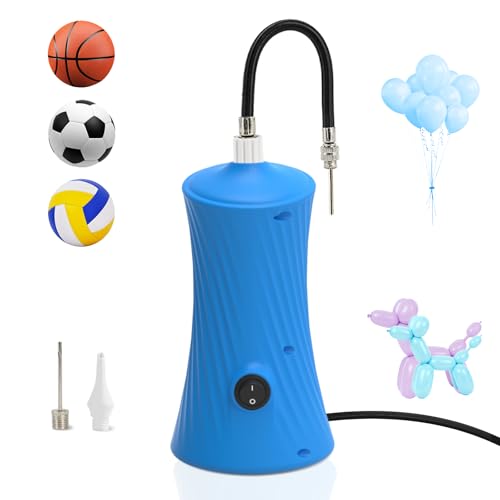 Balloon Pump Electric Air Pump for Long Balloon Inflator Blower Machine for Birthday Party Celebration Balloons Decorations for Sport Ball Twisty Animal Balloons Upgraded Version - color: blue