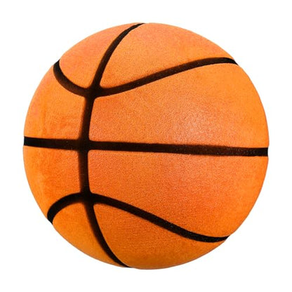 Silent Basketball, Quiet Basketball High Density Foam No Noise Sculpted Groove Bouncing Ball with Net Bag - color: Orange, size: 9.4 Inch