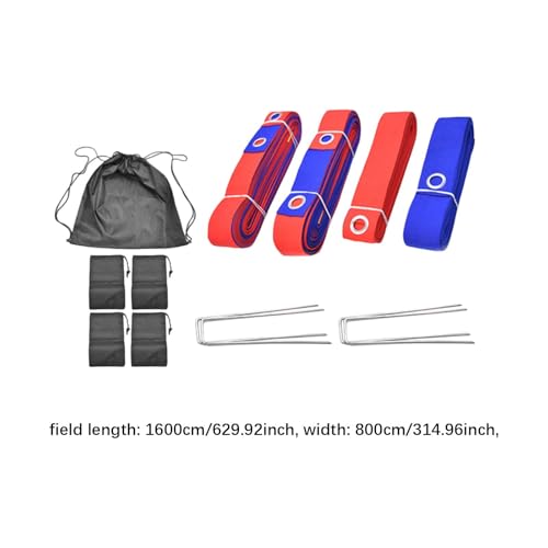 Beach Volleyball Lines for Sand Marking Lines Set (8M 16M Length) for Beach Party, red Blue