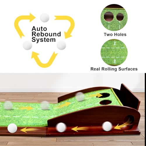 Golf Putting Mat, Practice Golf Putting Green Training Aid for Indoor, Outdoor at Home, Office, Backyard with Putter and Balls 9.84 ft - size: Width: 9.8 in; Length: 9.84 ft