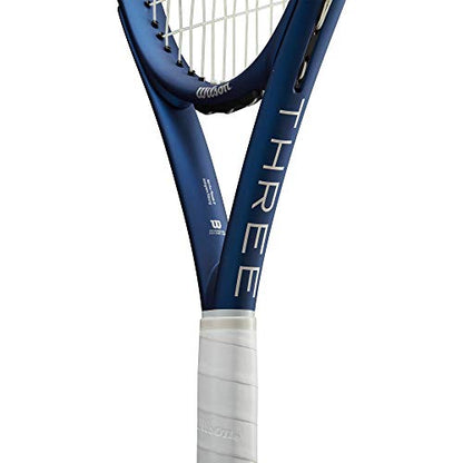 Wilson Triad Three Strung Performance Tennis Racket - Strung with Sensation 16 Natural at Mid Range Tension - size: Grip Size 2 - 4 1/4"