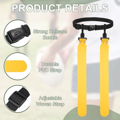 Flag Football, Adjustable Flag Football Belts with Belt and Flags Easy Tear Away - color: Yellow