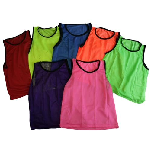 BlueDot Trading Adult & Youth Scrimmage Training Vests for Soccer, Basketball & More – Available in 1, 6, 12, 24 Packs - color: Purple, style: Youth 6 Pack