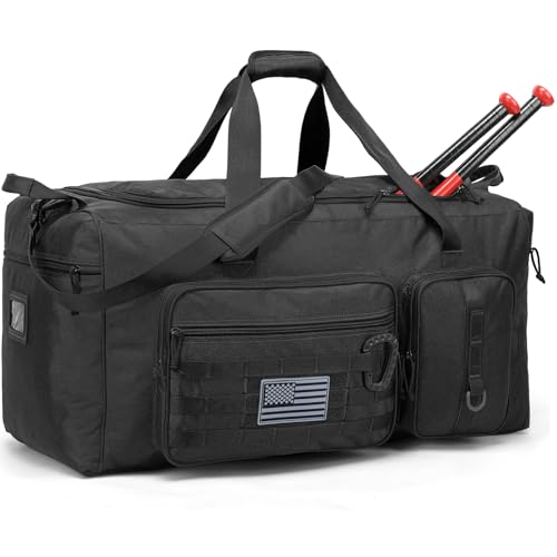 120L Extra Large Baseball Duffle Bag for Adult Softball Gym Bag with Shoe Compartment, Sports Duffel Bat Equipment Bag Coach Team Catchers Gear Bag for Hockey Football Basketball Soccer, Black - color: Black