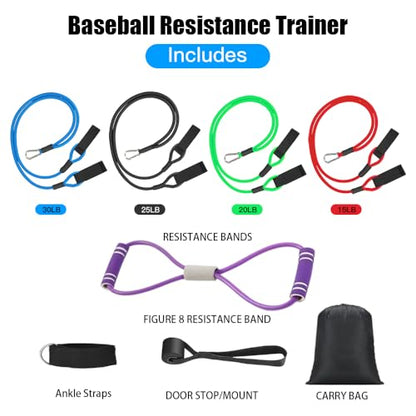 Davllin Baseball Softball Resistance Training Bands - Pitching Trainer and Arm Trainer for Pitching Arm Strength Throwing Warm up Stretching - style: 8-in-1-Ultimate