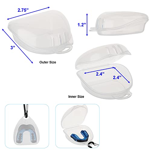 Cosmos 2 Pcs Sport Mouth Guard Case Mouth Guard Storage Box, Snap Lock Closure with Vent Holes and Carry Clips for Football Boxing Wrestling BBJ Hockey Outdoor Sports