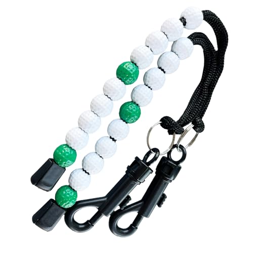 2 Pcs Golf Beads Count Stroke Score Counter, Golf Beads Counter, Golf Beads Score Counter, Golf Rhinestone Bead Score Counter - color: Green