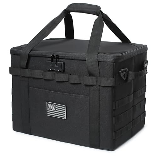 Tactical Camping Storage Bag - 38L Utility Tote Bag Organizer with Combination Lock and Shoulder Strap