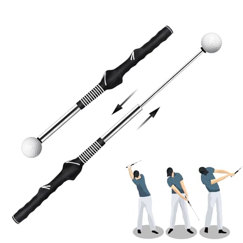 Retractable Golf Swing Trainer, Golf Training Aid and Grip Trainer with Click Feedback for Right-Handed - Ideal Golf Swing Training Aid for Indoor & Outdoor Practice Use1