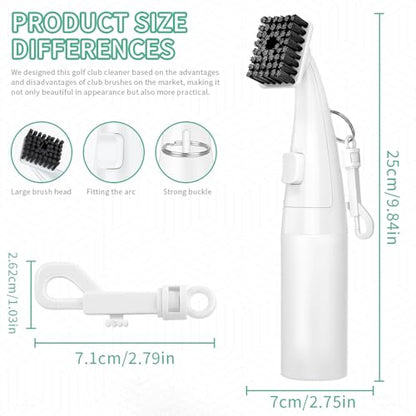 CAITON 2 pcs Pro Golf Club Brush Cleaner - Squeeze Bottle with Nylon Bristles - Push Button Spray - 9.8 Inches Holds 8 Oz Water - Best Golf Gifts for Men/Women