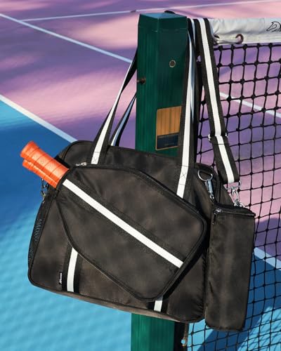 Pickleball Bag for Women 2-in-1 Tote & Crossbody with Fence Hook Holds 2 Paddles & Detachable Ball Bag Court to Street