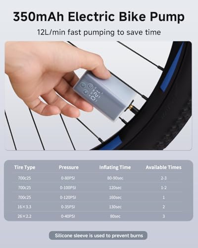 Mini Bike Pump, EXTRACTME Portable Bicycle Tire Inflator with Digital Pressure Gauge for Road, Mountain, E-Bike, City Bikes, Dual Valve Compatible (Schrader/Presta) - Motorcycle Tires & Ball Pump