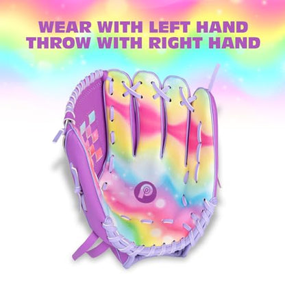 Baseball Glove 10.5'' - Colorful Girls Softball Gloves for Kids Children Youth Training Play, Left Infielder's Mitts Right Hand Throw