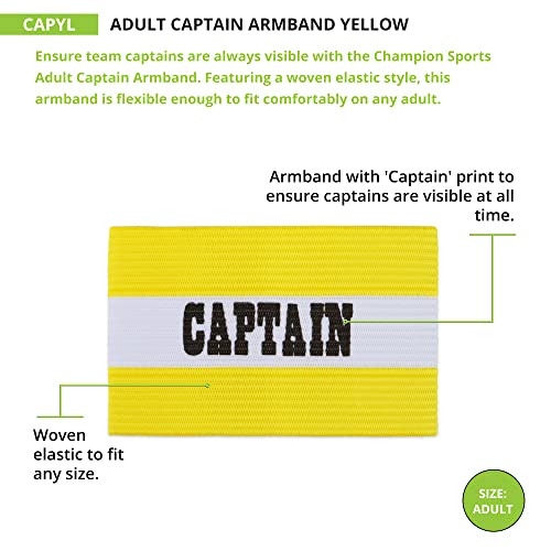 Champion Sports Soccer Captain's Arm Band - Yellow/White - One size