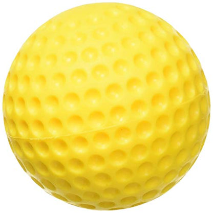 Heater Yellow Dimpled Baseballs, 1 Dozen, Polyurethane Material, Optic Yellow Color, for Use in Real Baseball Pitching Machines