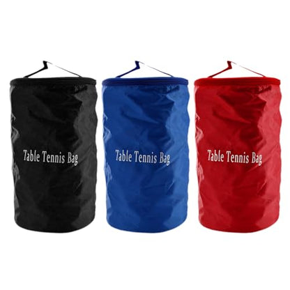 Portable Table Tennis Ball Carrying Holder Pouches, Bag, Large Capacity Pingpong Storage Bag Organizer - color: black