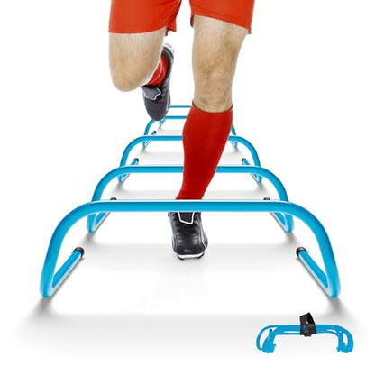 Yes4All Agility Speed Training Agility Hurdles for Athletes - 5 Pack - Speed and Agility Training Equipment for Soccer Basketball Football Hurdle Training - color: D. Set 5 Hurdles Blue
