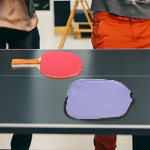 Toyvian Table Tennis Paddle Case and Racket Storage Bag, Purple Neoprene Anti-scratch Protective Cover, Portable Fixed Bat Organizer for Indoor and Outdoor Play