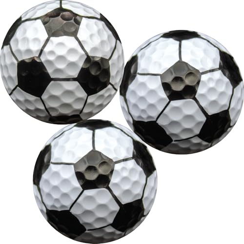 GBM Soccer Novelty Golf Balls – 360 Degree Soccer Golf Balls Design for Players, Coaches, Sports Fans, Tournaments, League Play and Golfers Gifts, 1 Dozen