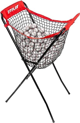 Extra Large Baseball Caddy - Holds Up to 100+ Baseballs or 50+ Softballs for Drills, Portable Ball Caddy for Baseball/Softball with Double X Sturdy Structure, Easy Foldable to Carry